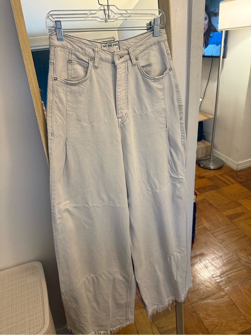 WE THE FREE Relaxed Wide-Leg Jeans in Light Gray